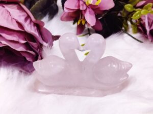 Rose Quartz Twining Love Birds