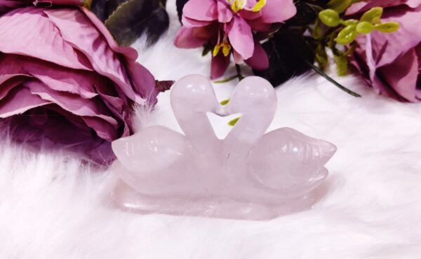 Rose Quartz Twining Love Birds