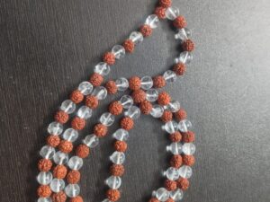 Rudraksh Sphatik Beads Mala (8mm)