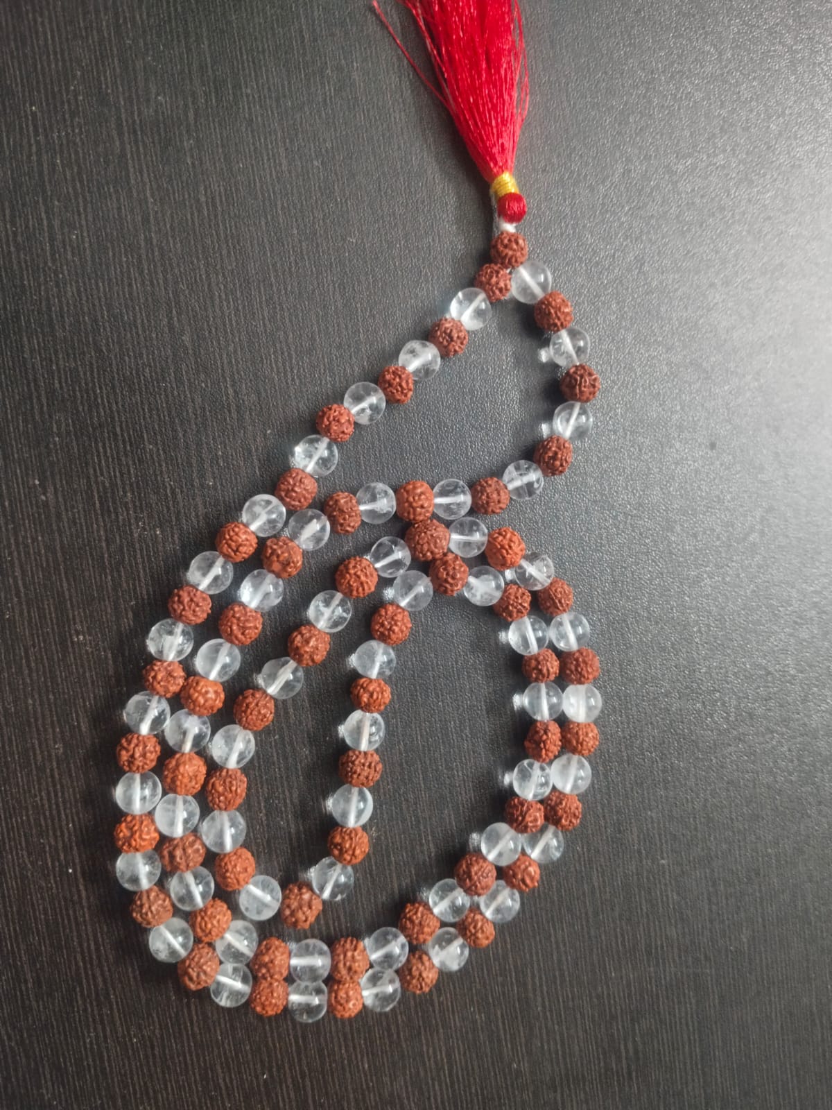 Rudraksh Sphatik Beads Mala (8mm)