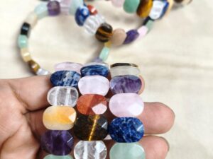 Multi Crystal Fancy Faceted Bracelet